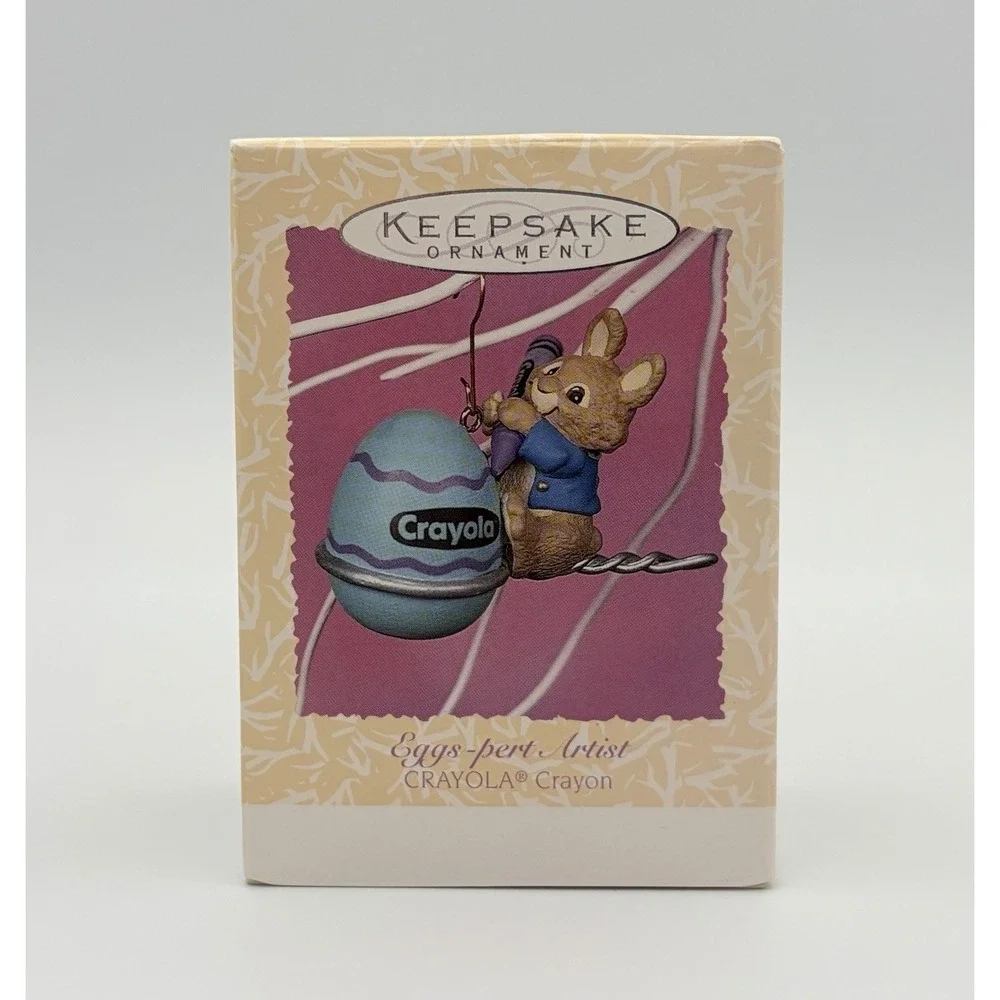 Hallmark Keepsake Ornament Eggs-pert Artist Crayola Easter Bunny 1997 Vintage